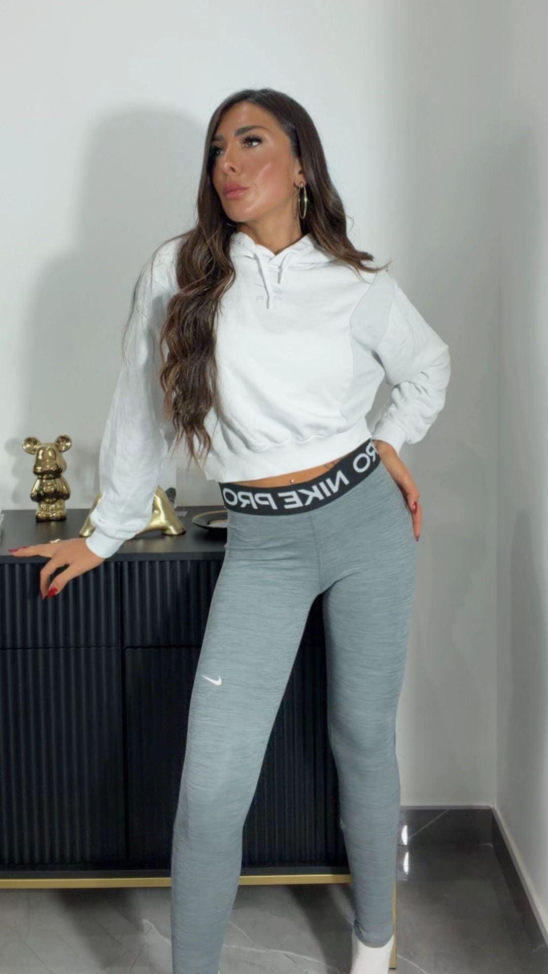 Leggins vintage sportivo grigio