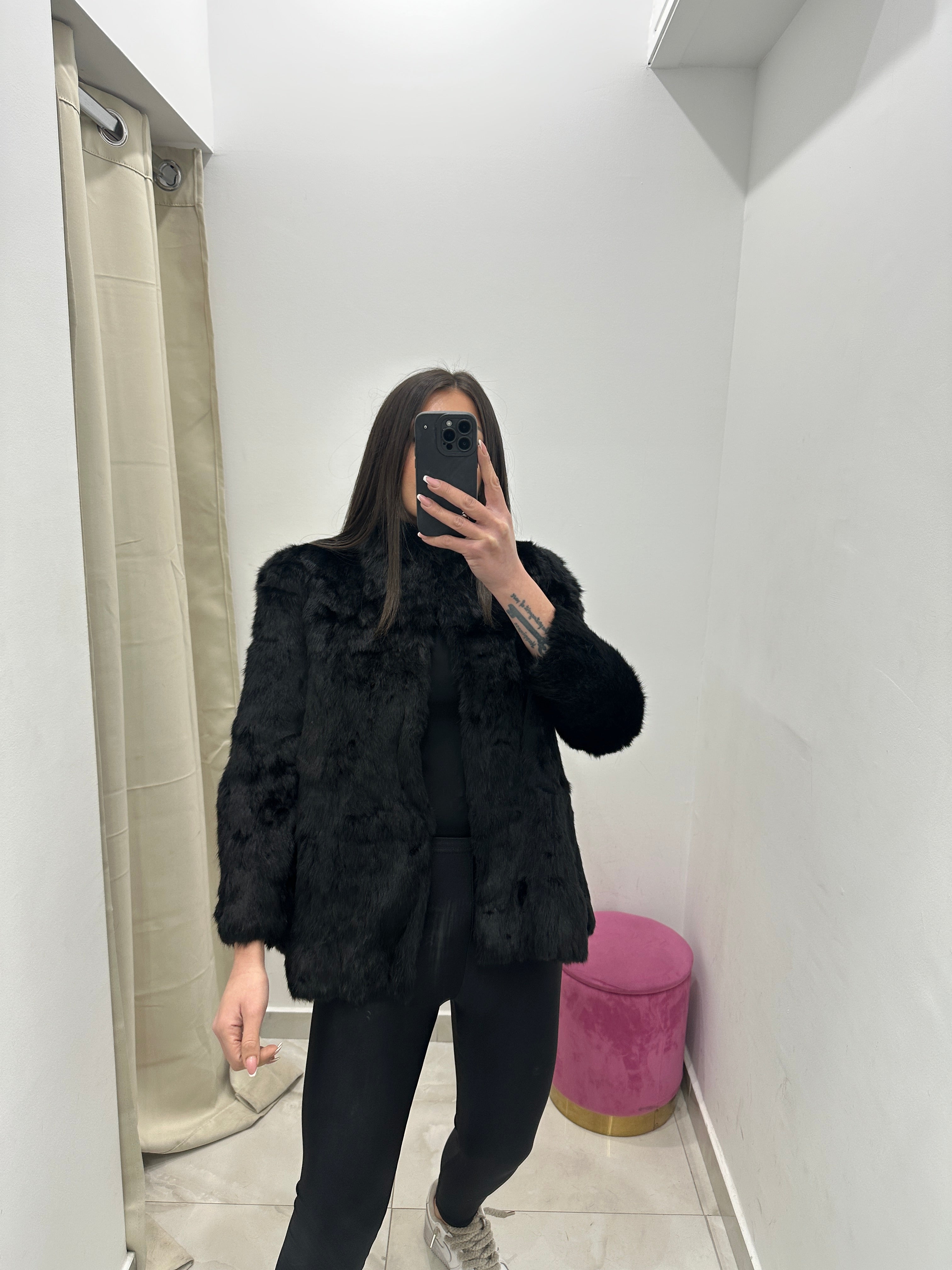 Pelliccia vera vintage nera