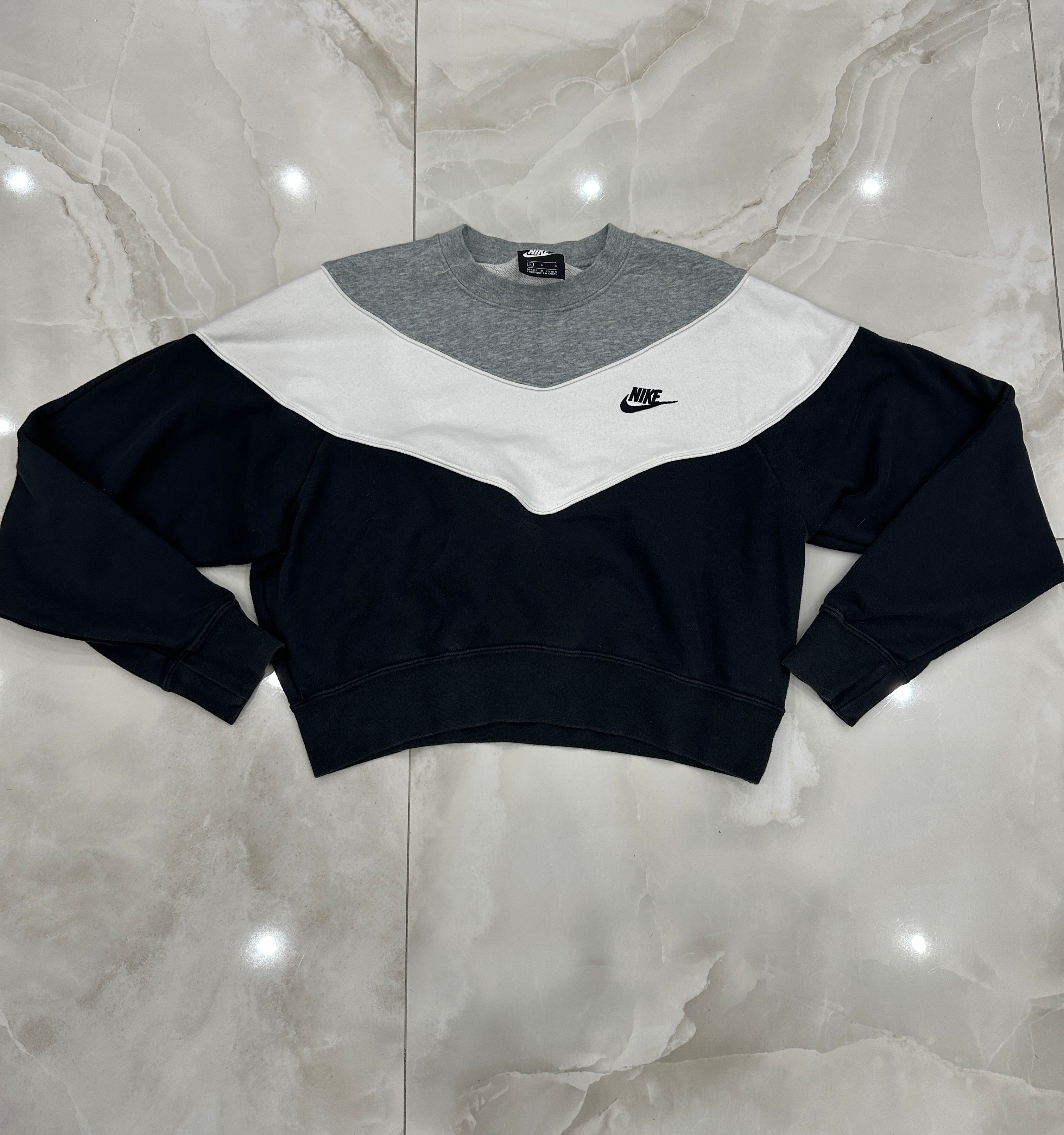 Felpa vintage bicolor crop
