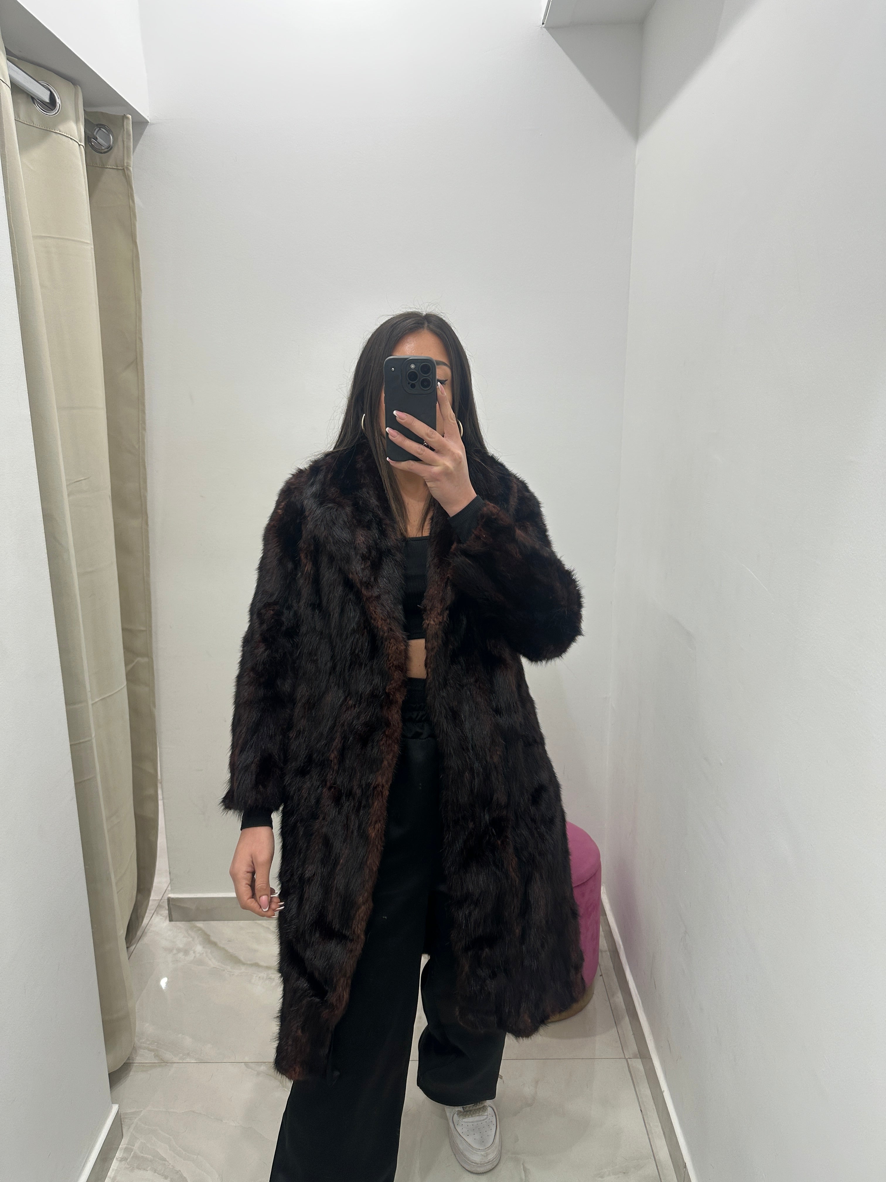 Pelliccia vera vintage bicolor