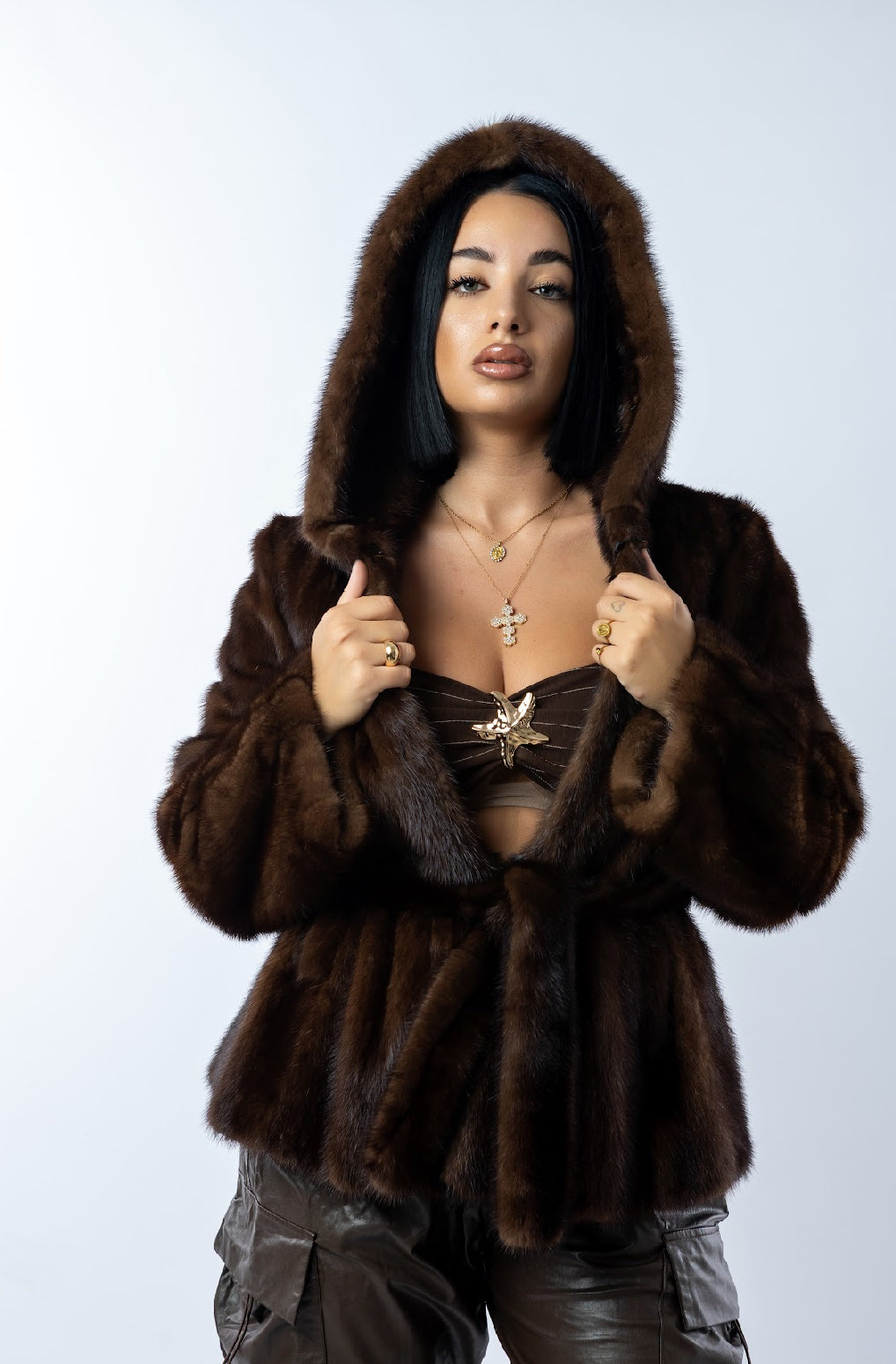 Pelliccia visone brown