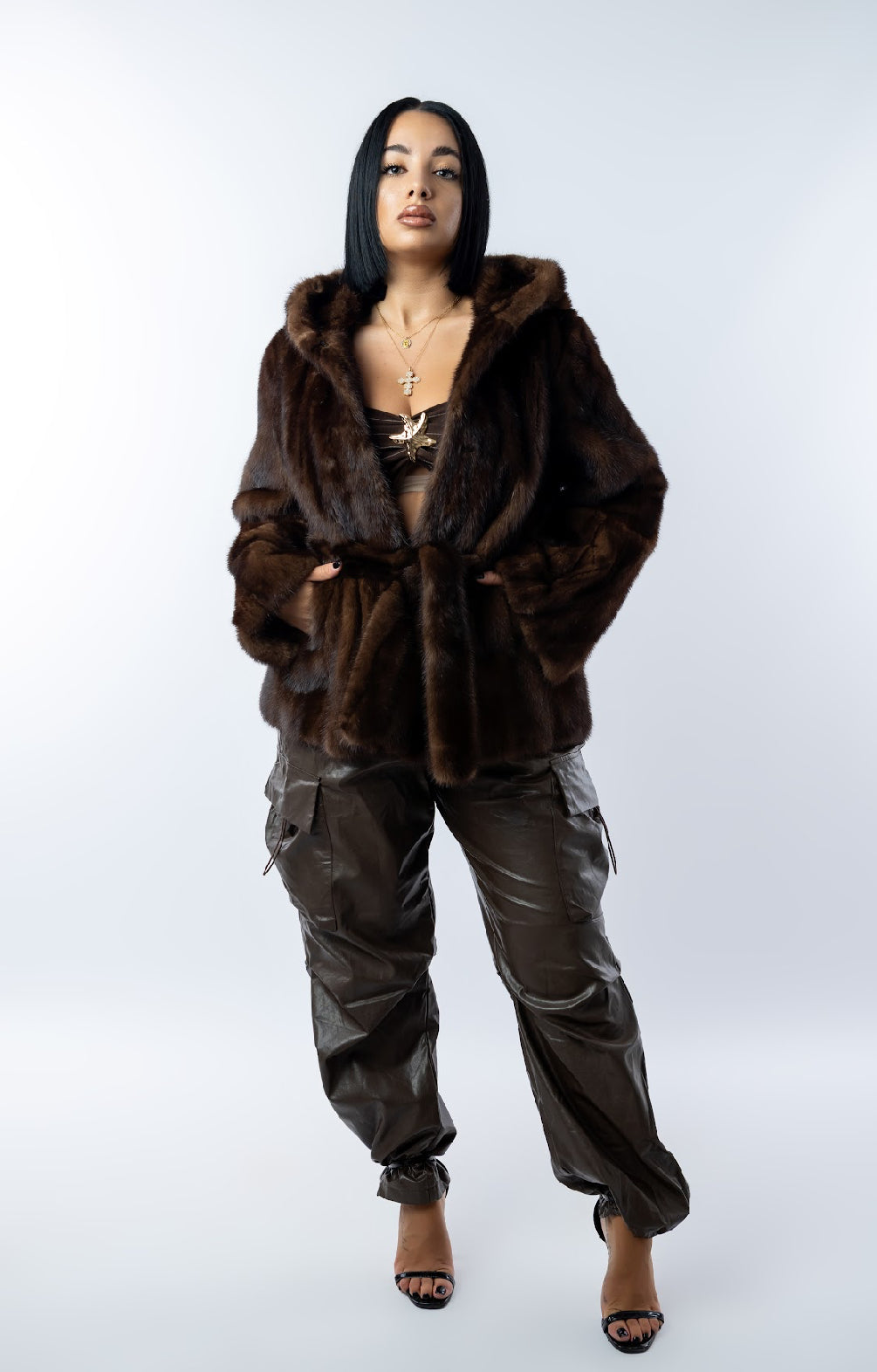 Pelliccia visone brown