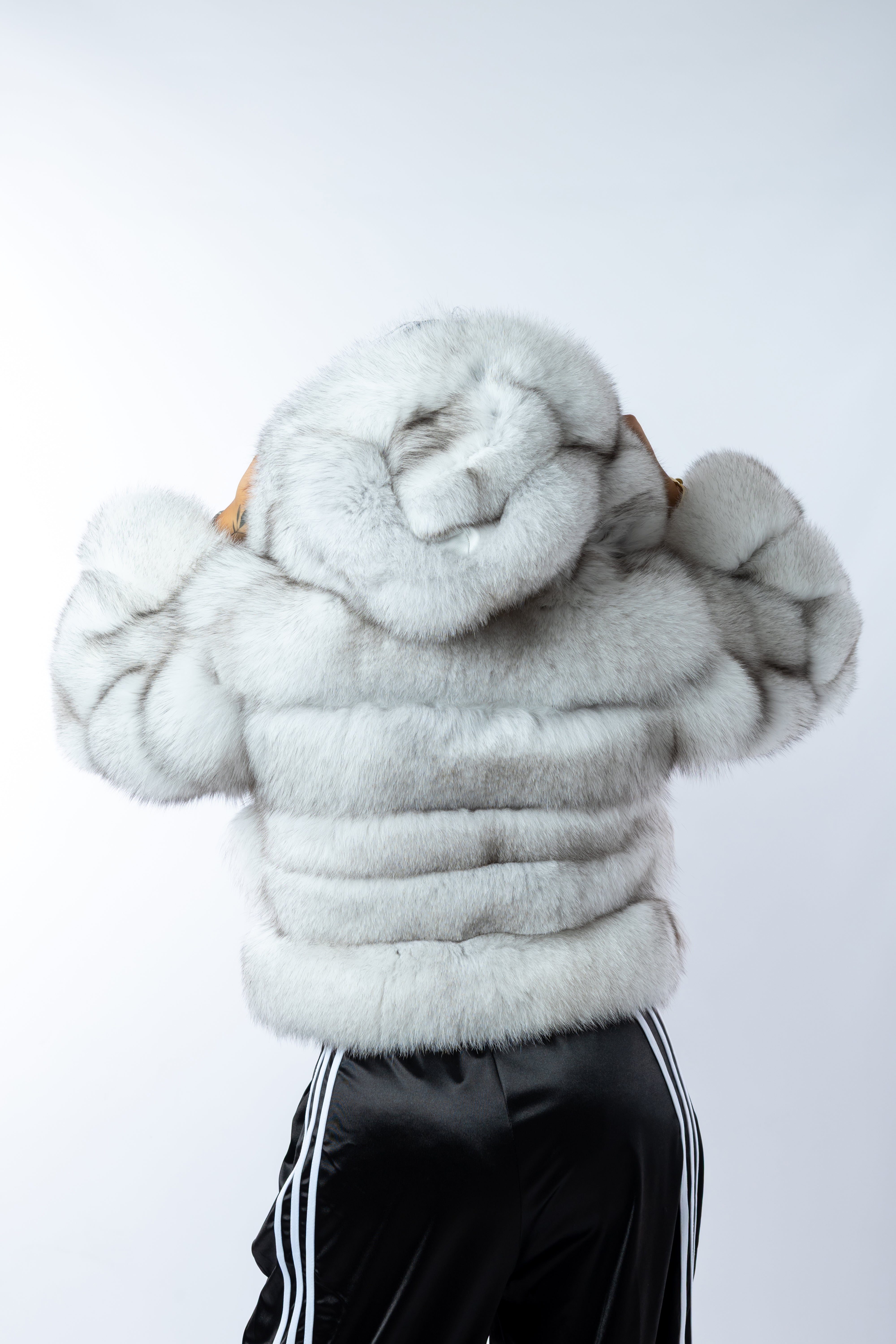 Pelliccia volpe white silver