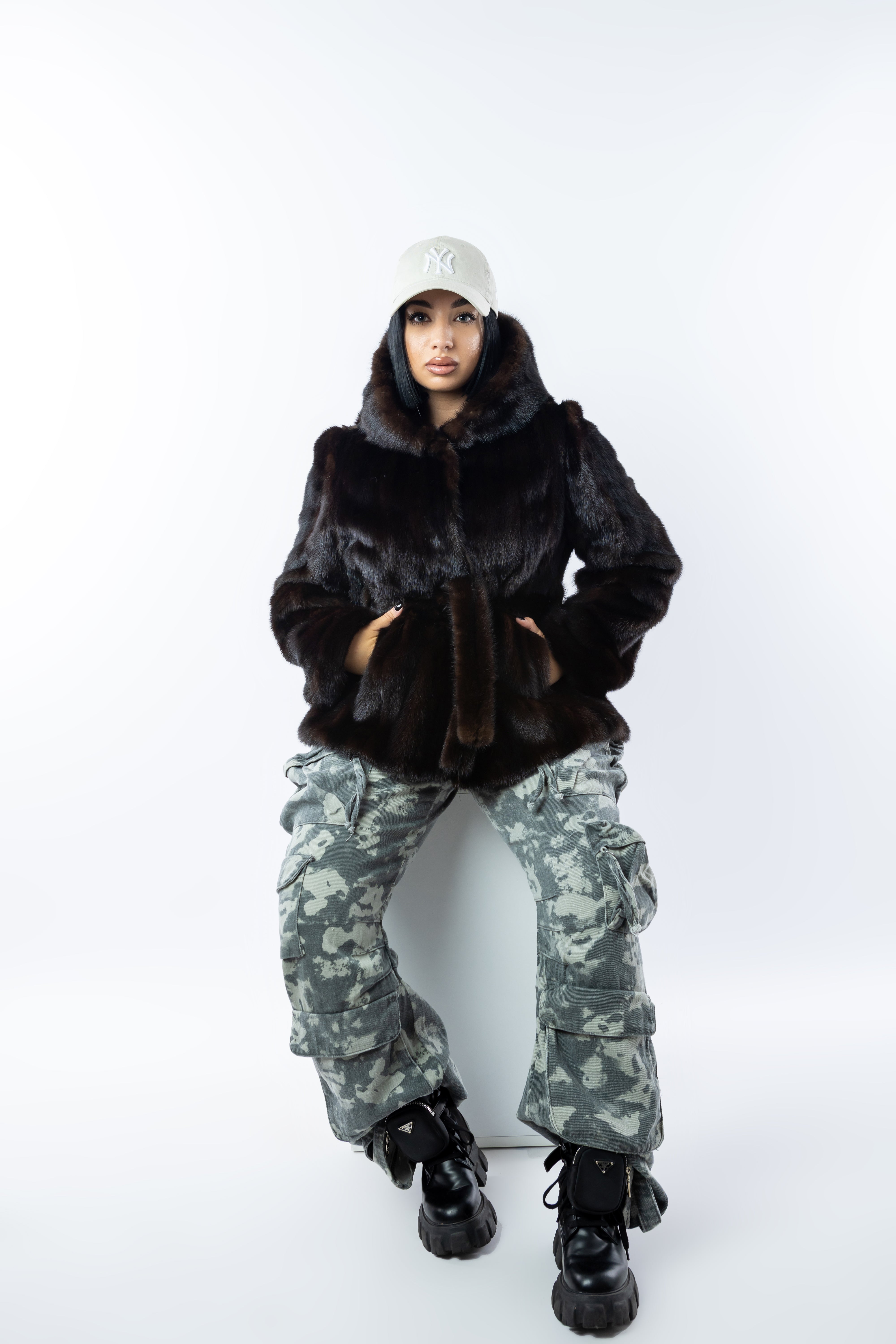 Pelliccia visone dark brown