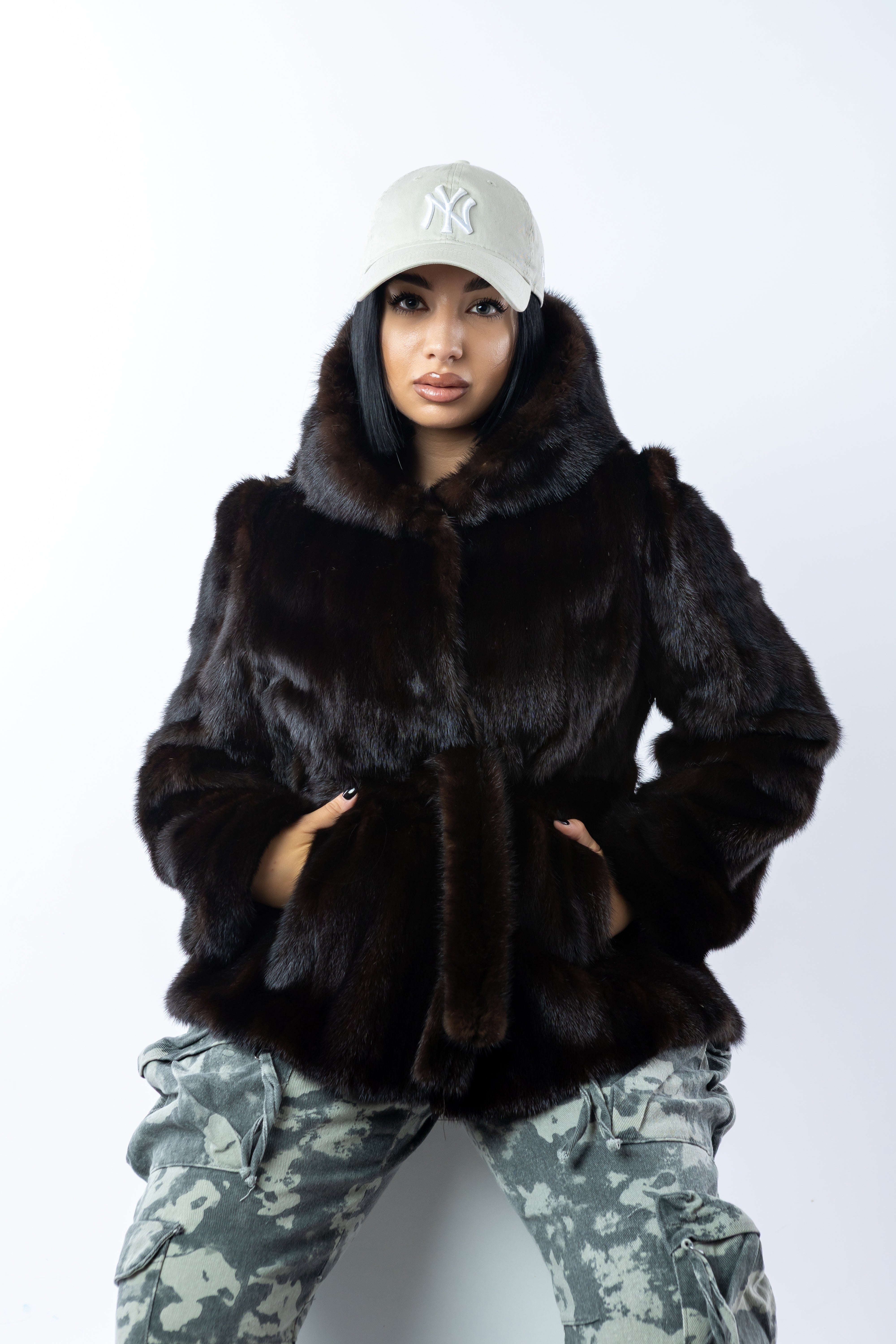 Pelliccia visone dark brown