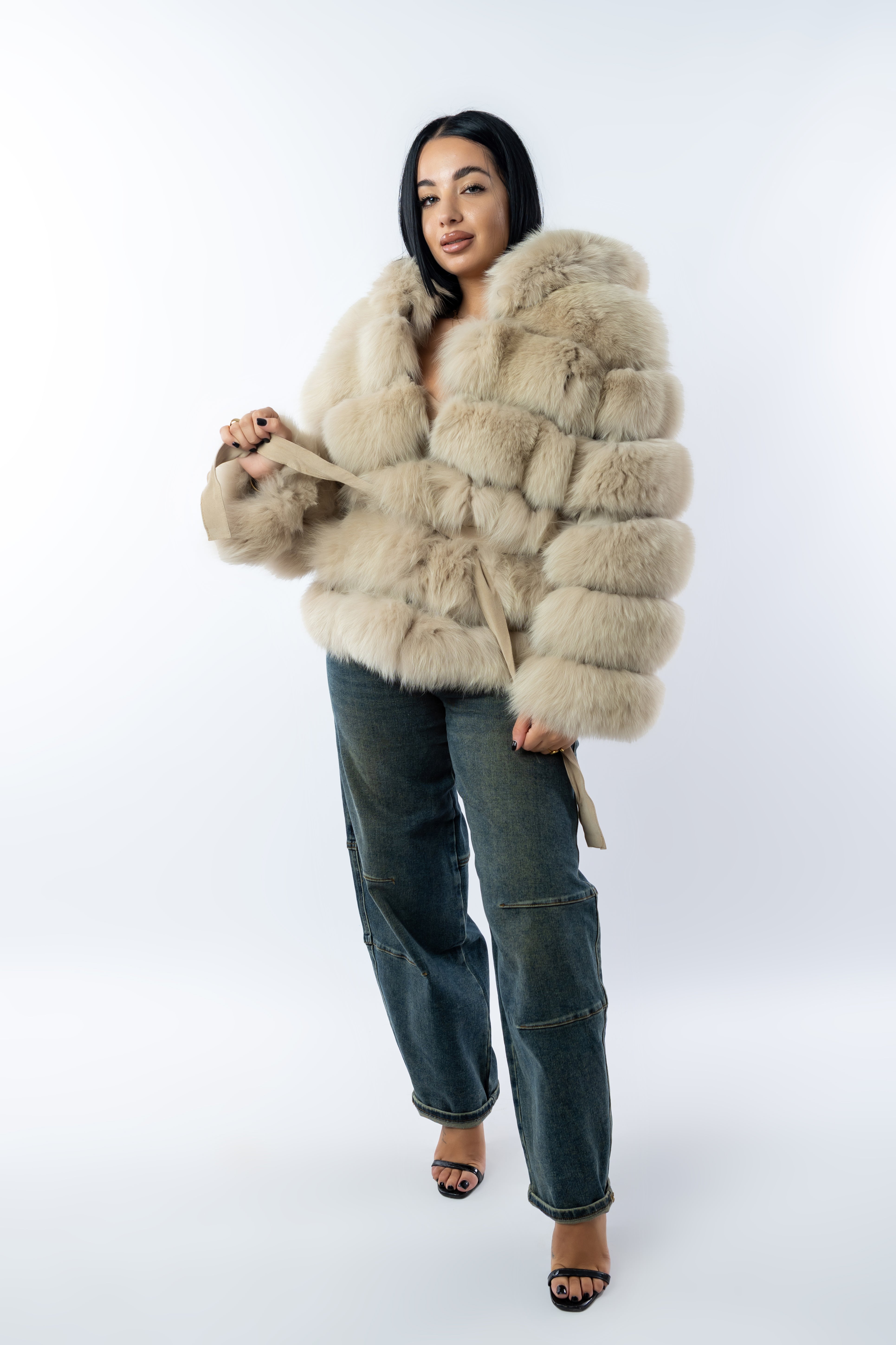 Pelliccia volpe beige exclusive