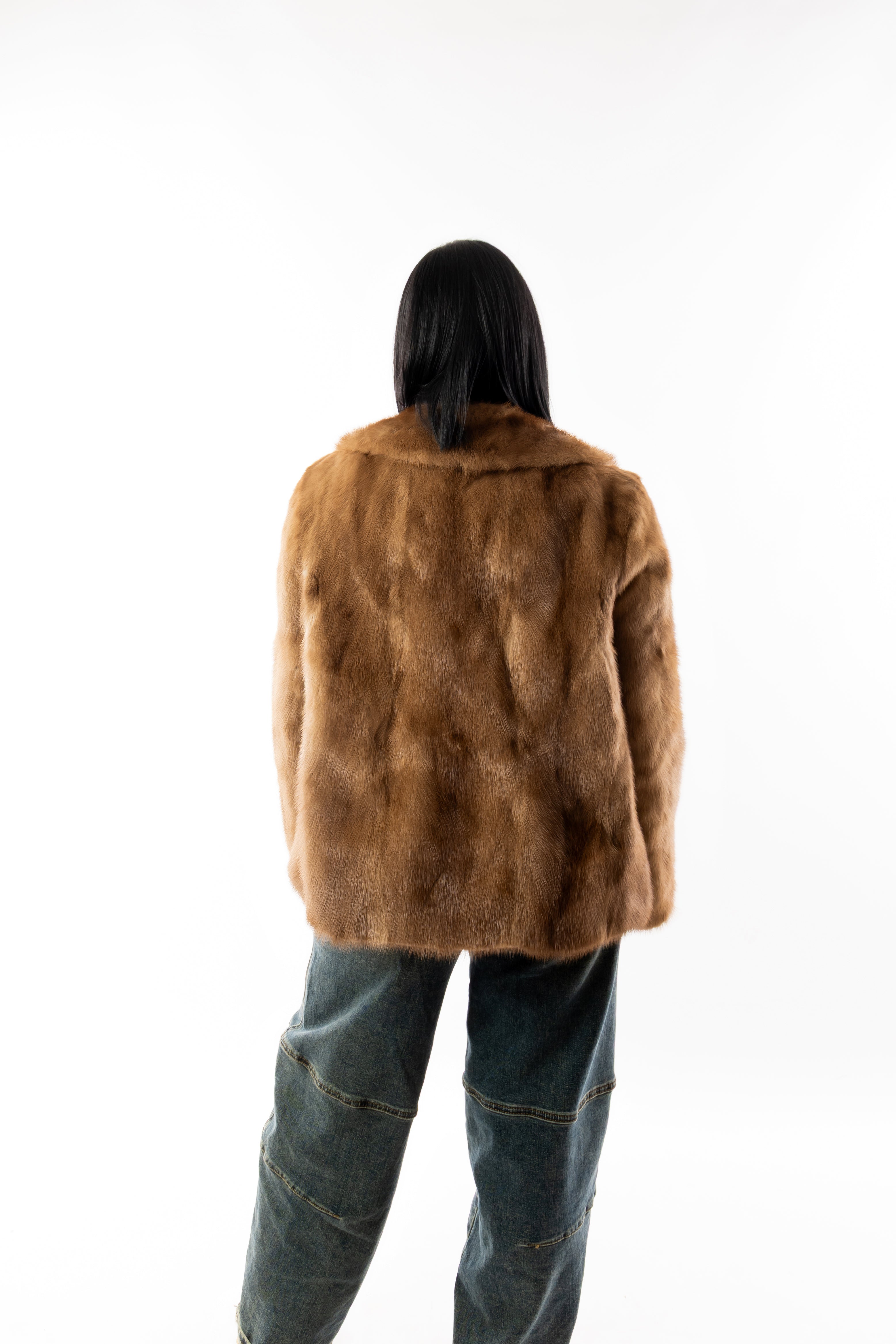 Pelliccia visone miele vintage rimessa a modello