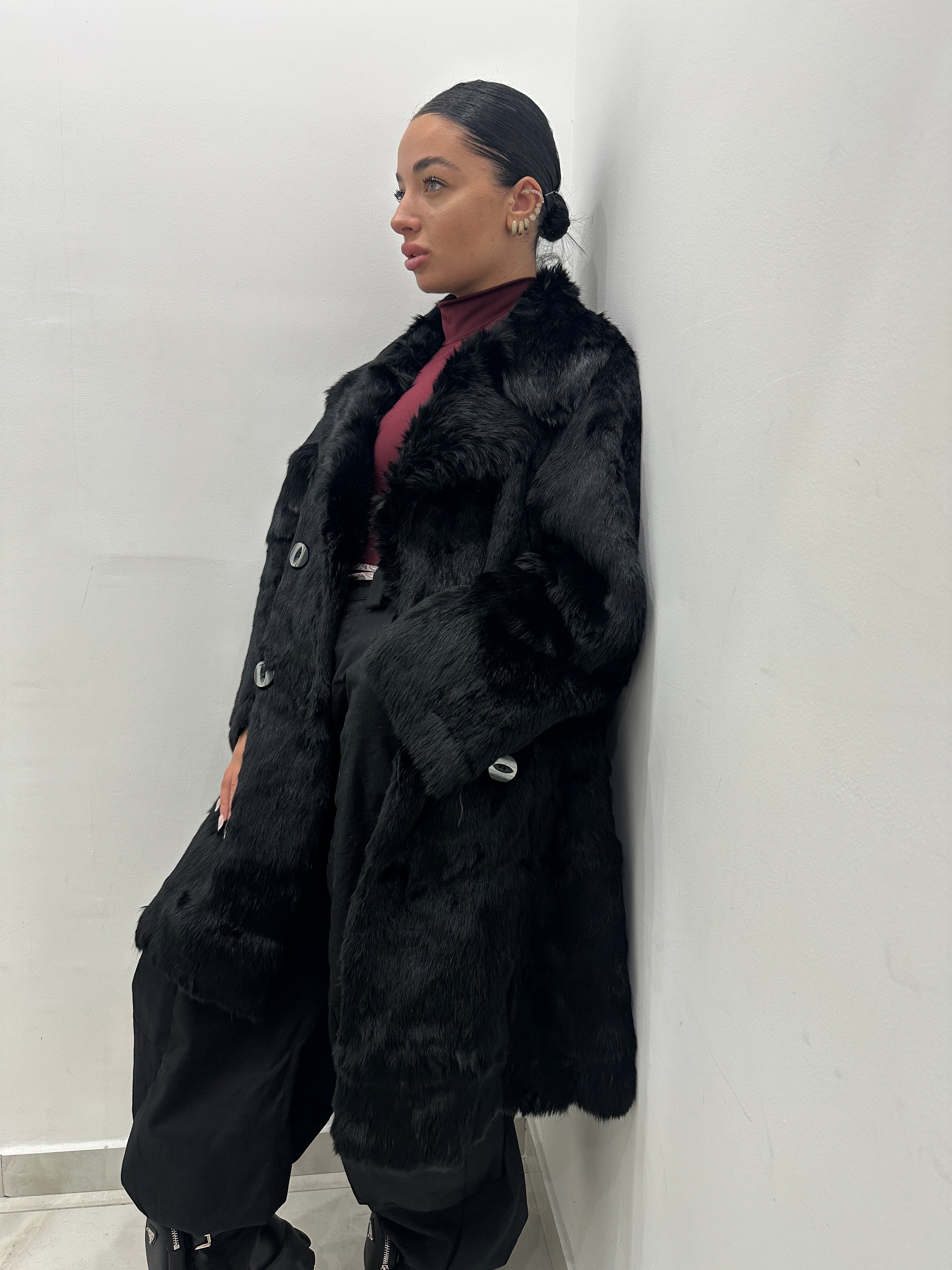 Pelliccia vera vintage nera