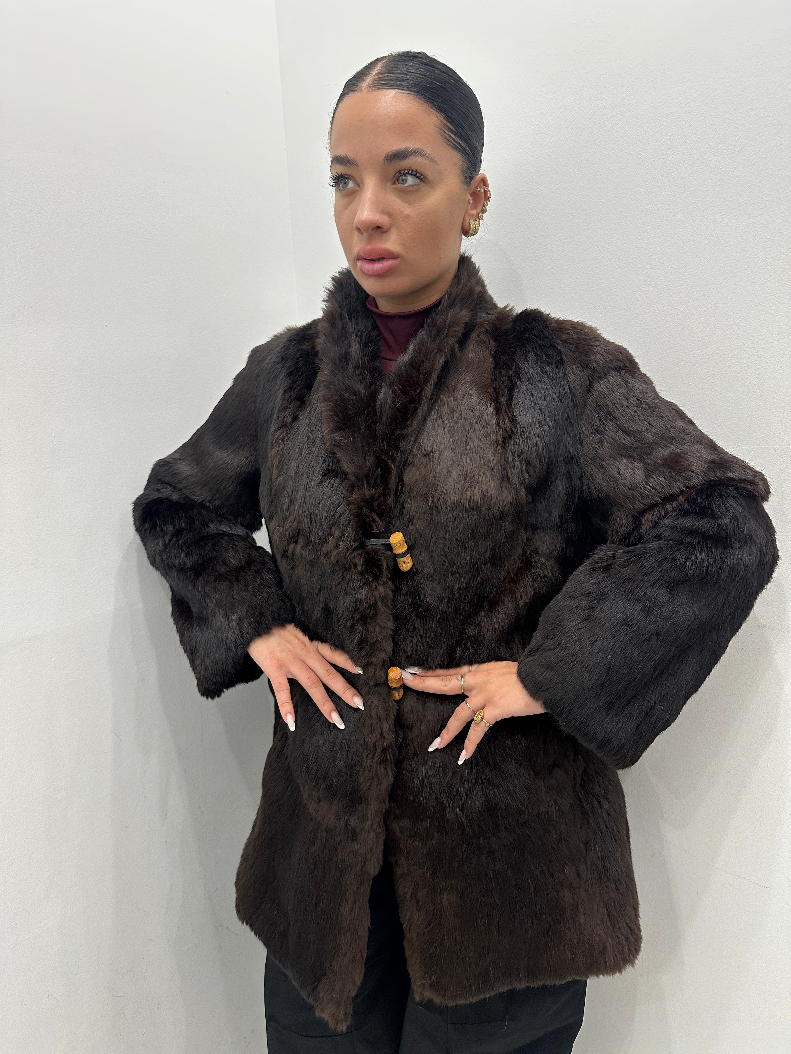 Pelliccia vera vintage marrone