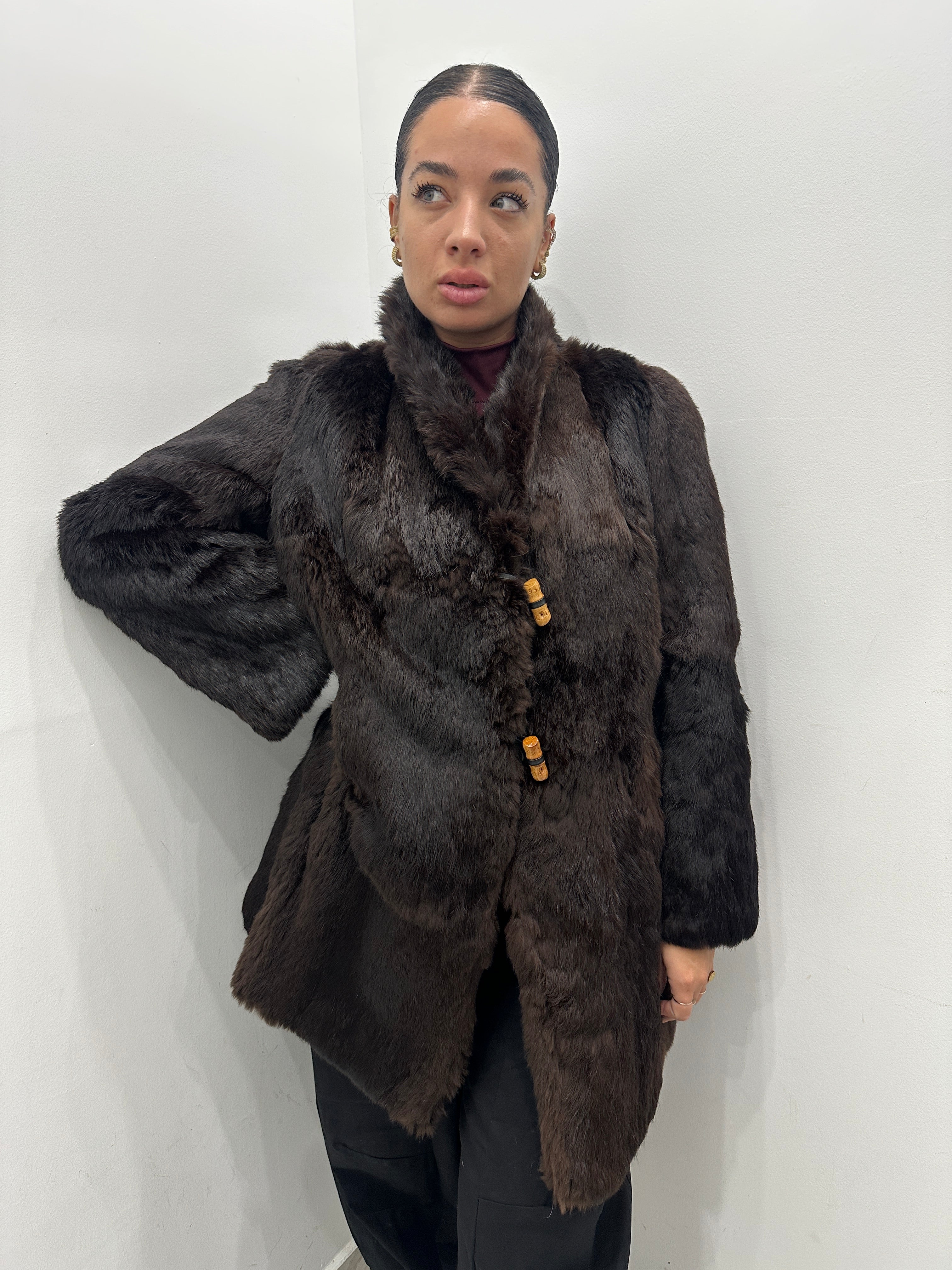 Pelliccia vera vintage marrone