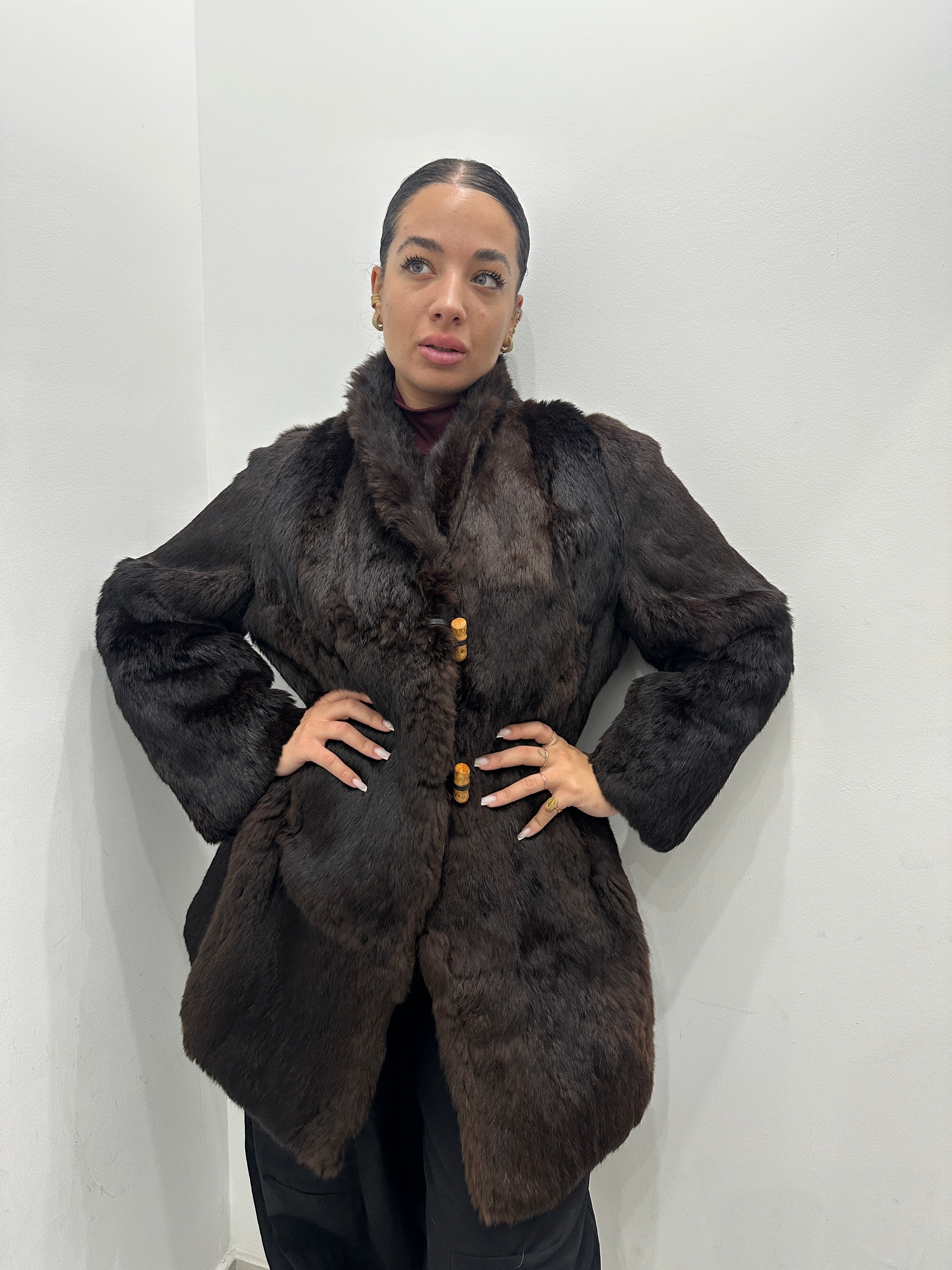 Pelliccia vera vintage marrone