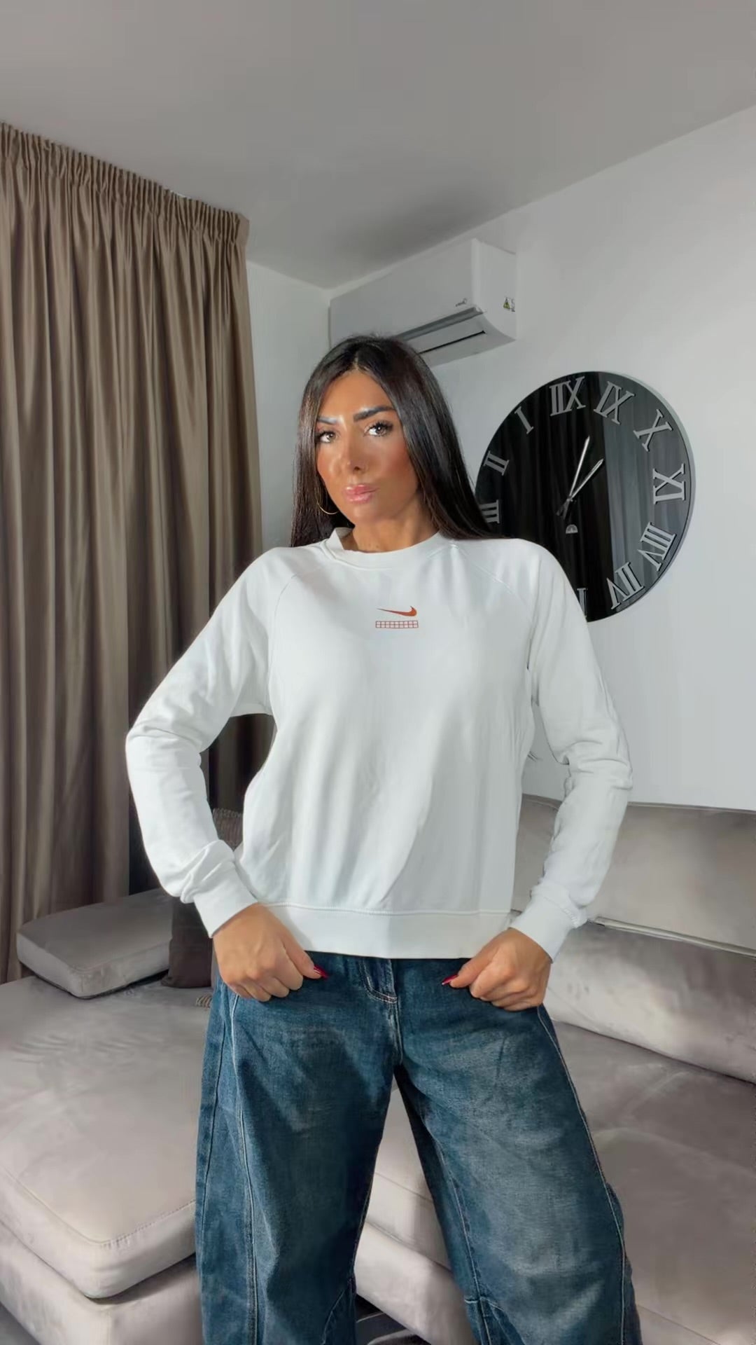 Felpa vintage sportivo bianca
