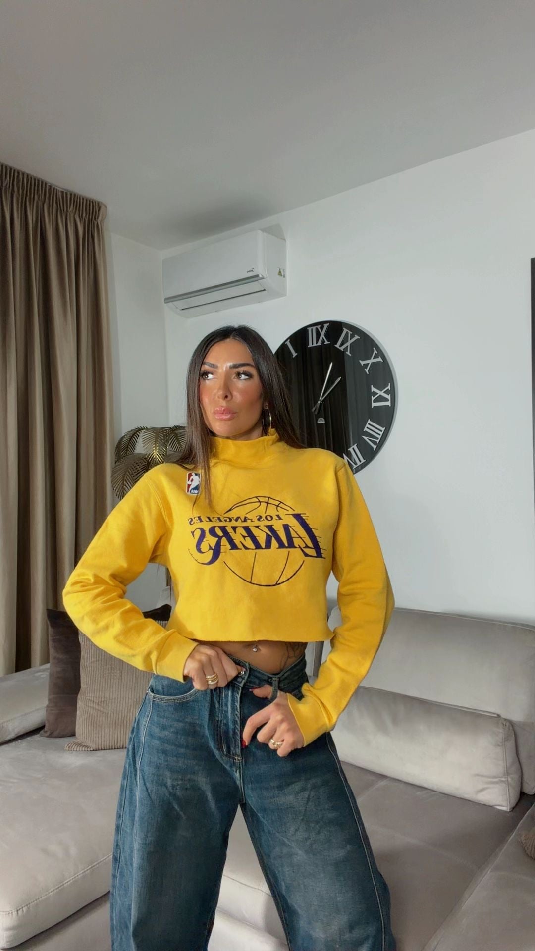 Felpa vintage sportivo gialla