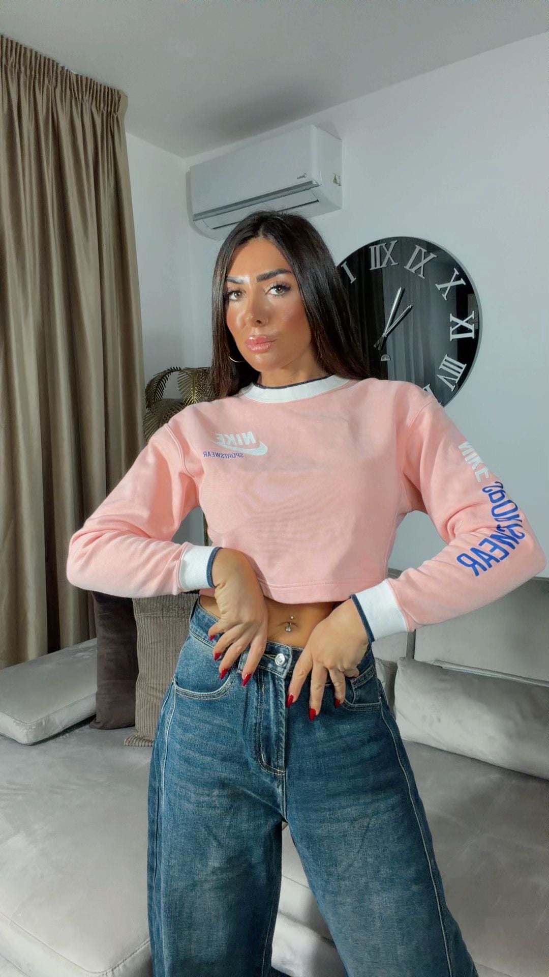 Felpa vintage sportivo rosa