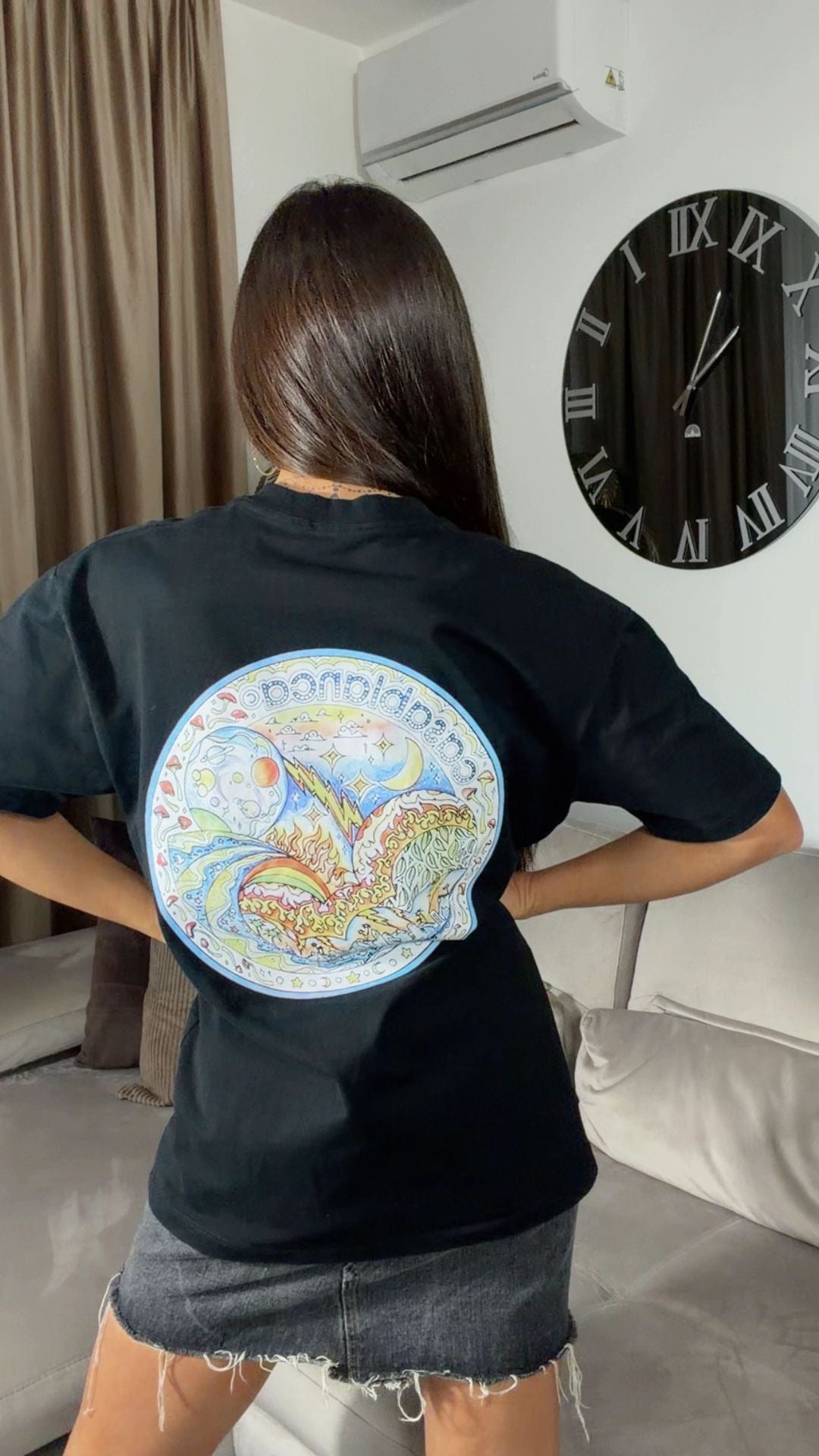 T-shirt vintage firmato nera